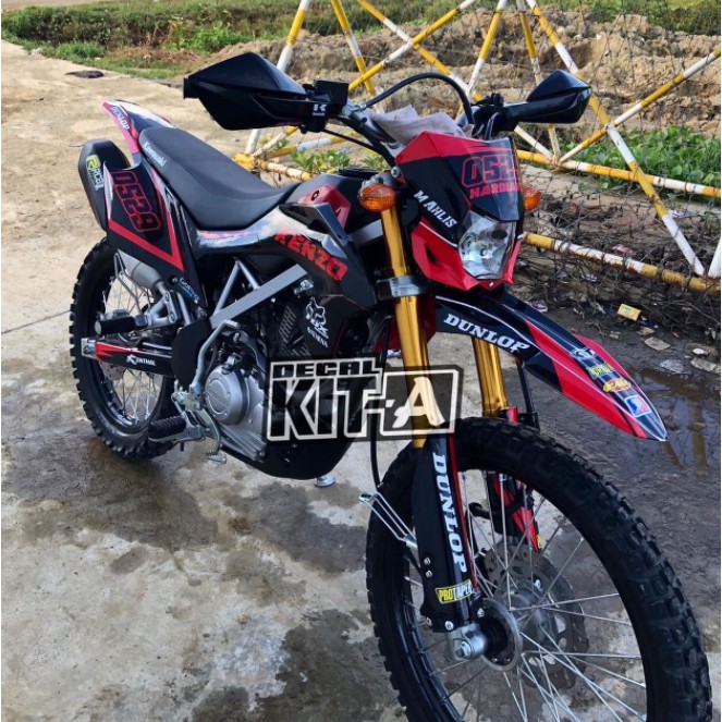 Decal Stiker Kawasaki Klx 150 Bf Full Body Dekal Stiker Klx G Supermoto Merah Hitam