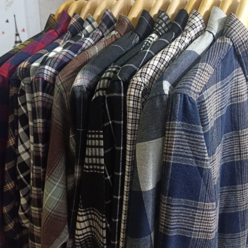 Kemeja Flanel Pria Lengan Panjang Kotak Farnel katun  kualitas Imfor Distro Hem Flannel Cowok Premiu
