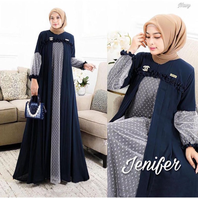 DRESS MUSLIM, Fashion Muslim, baju wanita, dress, gamis, Baju gamis, fashion wanita, Jenifer Dress