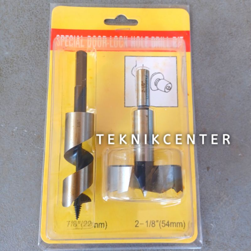 Mata Bor Kayu Lubang Kunci Pintu Set Hole Drill Bit Pelubang Engsel