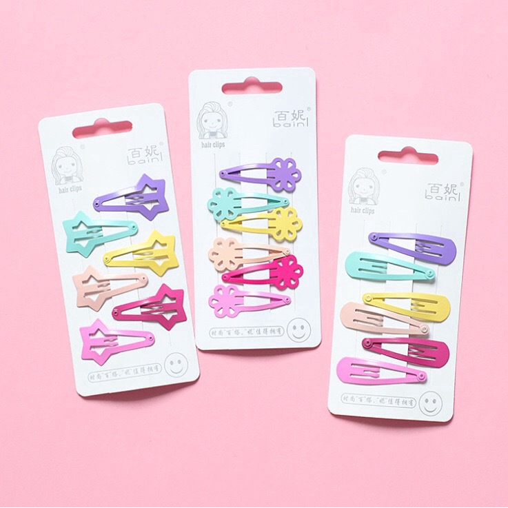 Ins Cat BB Jepit Rambut Daily Hair Pin Candy Color Anak Perempuan Lucu Basic Trendy Geometric Hair Clips