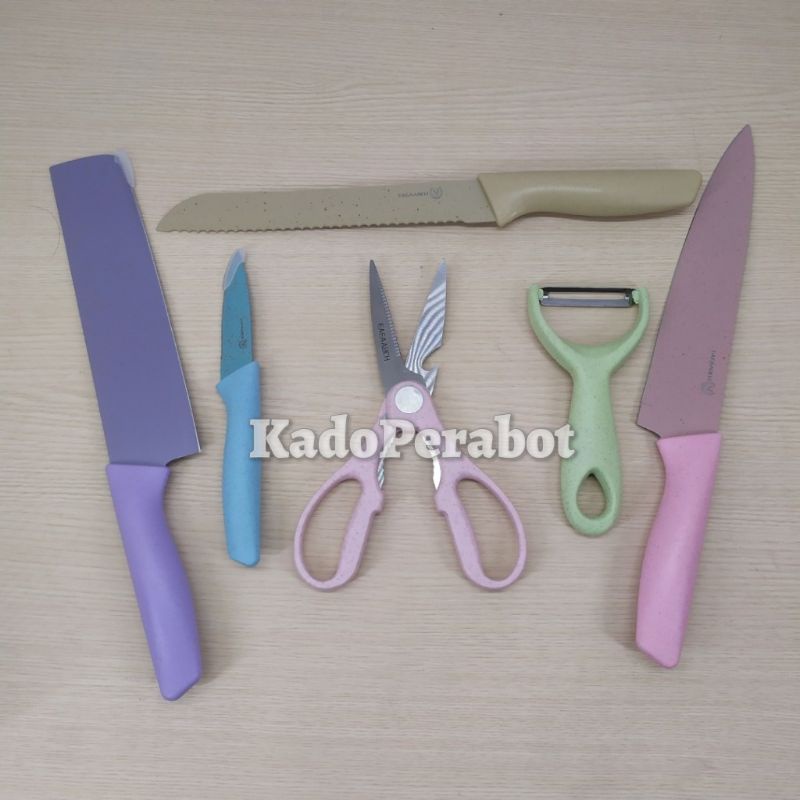 pisau dapur set - peralatan dapur set - alat pemotong set