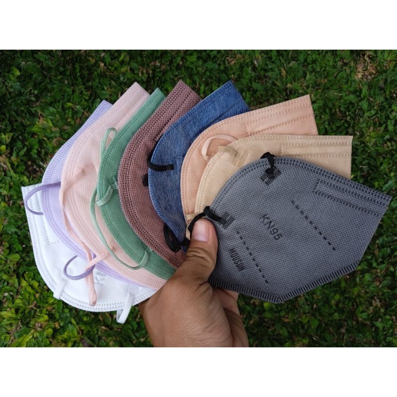 Masker KN95, Masker KN95 5-ply Tebel Medical Grade, KN95 Putih Hitam & Mix Warna Campur Nude Colour 