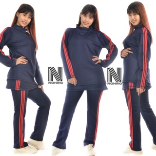 Baju senam Rok premium Scuba Navy lis merah set senam Baju senam Rok premium Scuba Navy lis merah set senam