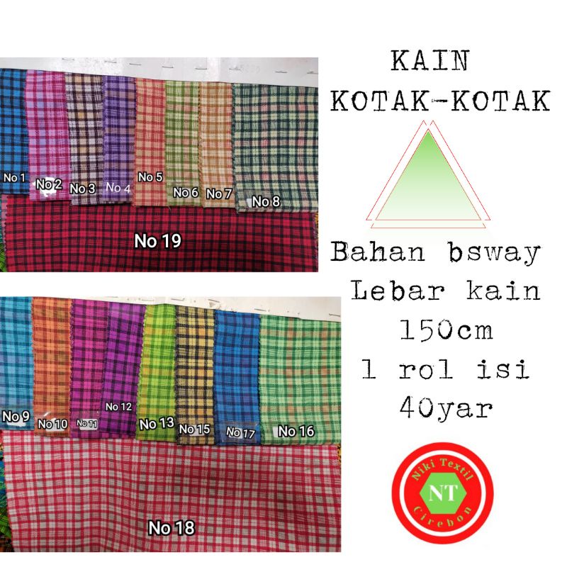 JUAL ROL Kain kotak bestway sanwos seragam sekolah  paud tk sd smp sma