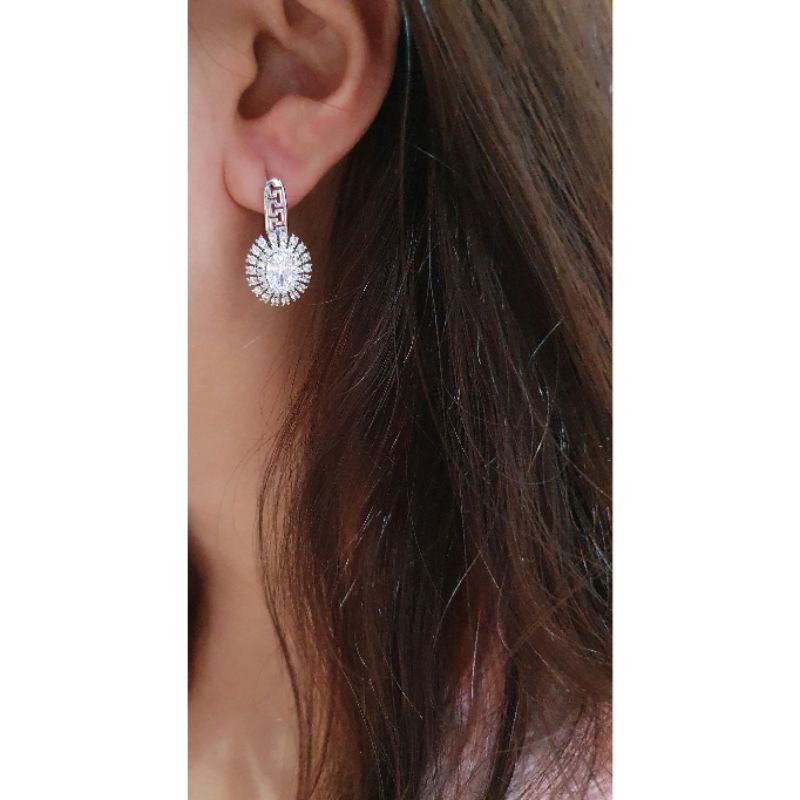 Anting Silver925 Full mata anting silver925 Perak mirip emas asli Mata kilau Anti Karat anti alergi anting premium zircon 081