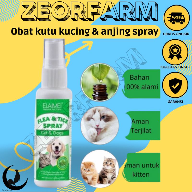 obat kutu kucing anjing spray elmai zeorfarm