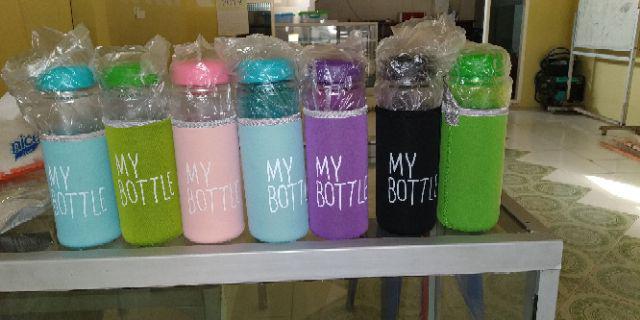Botol Minum / Bening 13 Warna Sarung Busa / Logo Bpa Free/ Anti Pecah & Tahan Air Panas L1003