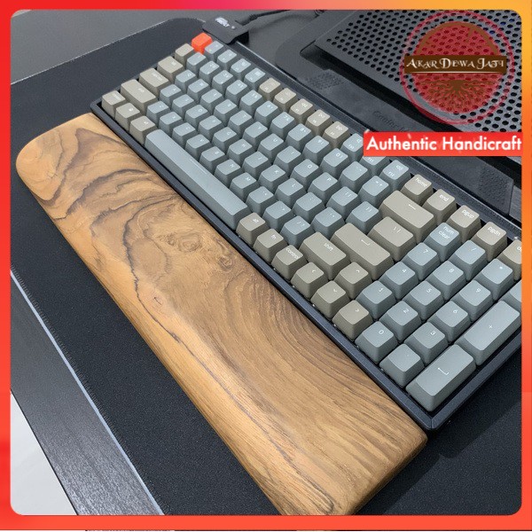 Wrist Rest Palm Rest Wood Kayu Mechanical Keyboard Kayu Jati