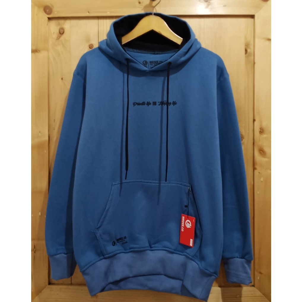 Switer Hoodie Cowok Terbaru MR DEE Swaeter Pri Wanita Original Distro Bandung  Warna Biru Muda Jaket Laki Laki Oversize Bahan Cotton Tebal Size M L XL XXL JUMBO