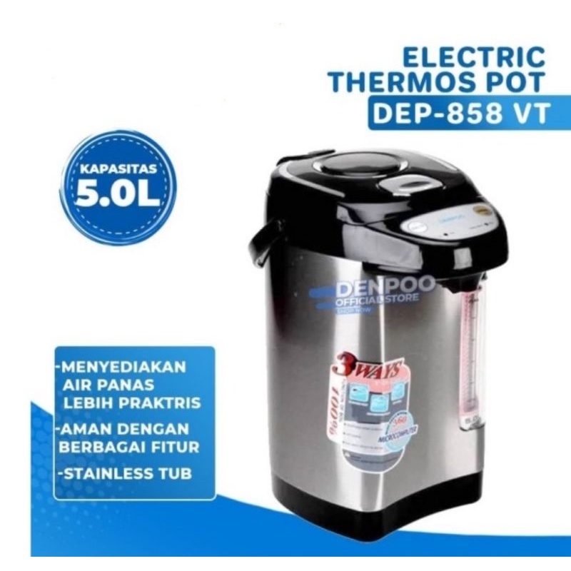 DENPOO Electric Thermos Pot DEP-858VT Termos Air Panas 5.0 Liter