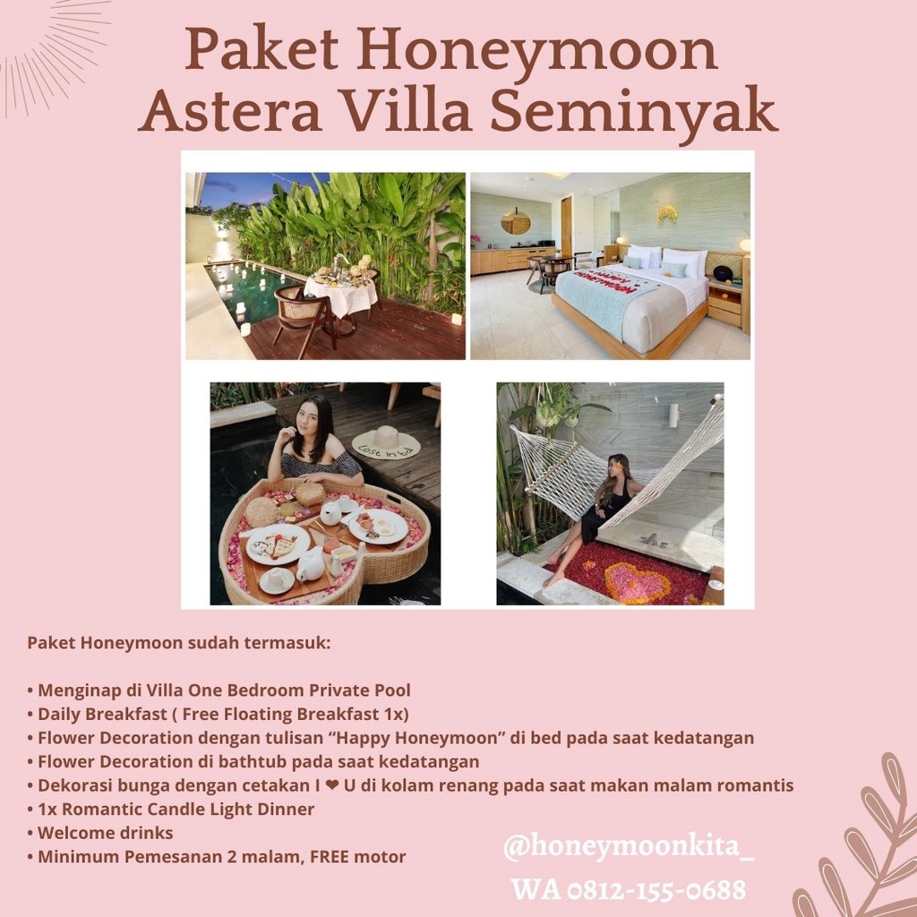 Paket Honeymoon AsteraSeminyak Villa Bali