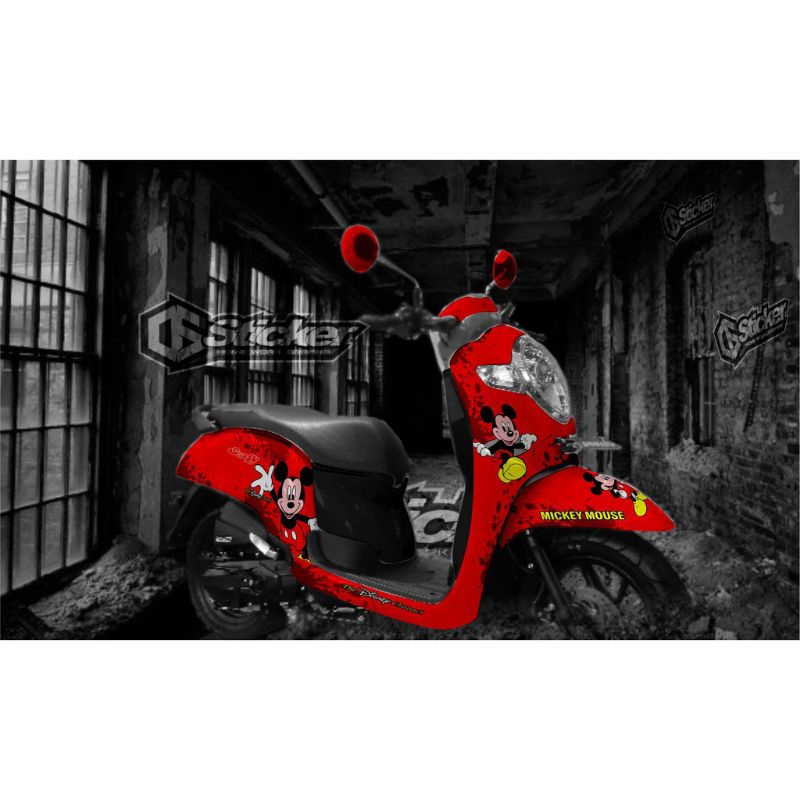 0022 Decal Stiker Skotlet Scoopy 2019-2020 Motif Mickey Mouse