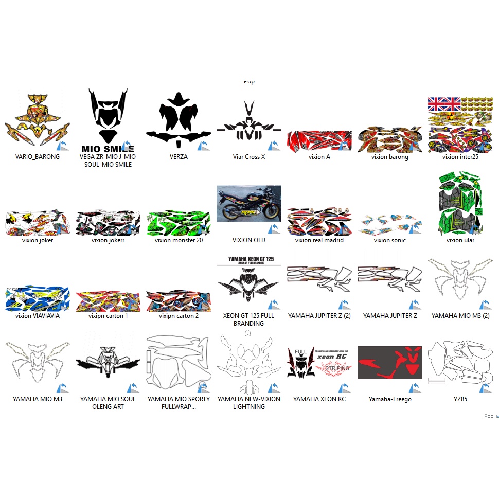 Motorcycle Decal Collection Vector Set - Coreldraw