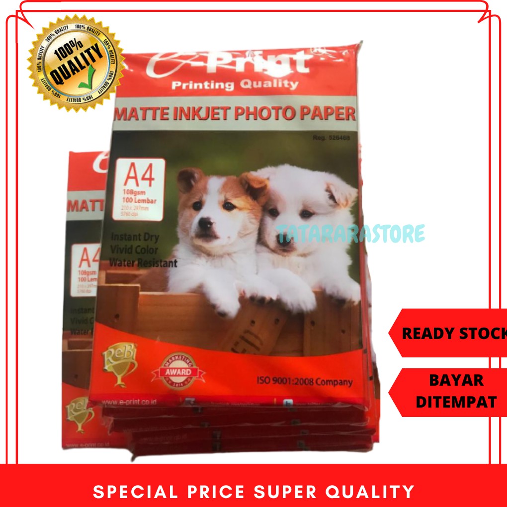 

Matte Inkjet Photo Paper A4 108gsm 100sheet