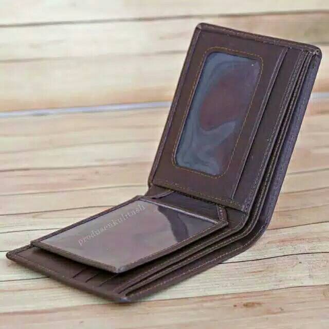 Dompet Kulit Asli Pria Casual Black Brown Dark Non Imitasi Original Khas Kota Garut Sukaregang