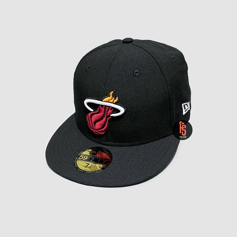 TOPI NEW ERA ORIGINAL 5950 Q2QT MIAMI HEAT BLACK UV SKYBLUE