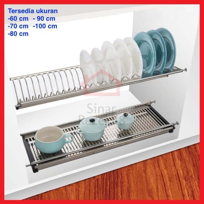  Rak  Piring  Gelas Gantung  Stainless  Baleno 60 CM Kitchen 