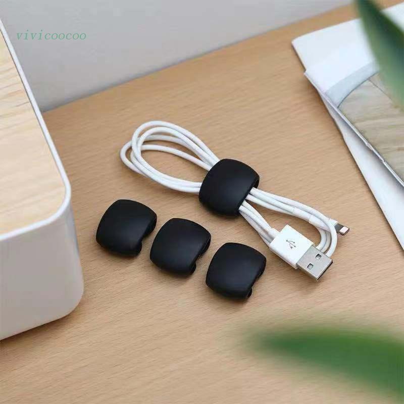 Vivi 4Pcs Klip Organizer Kabel Earphone Warna Polos