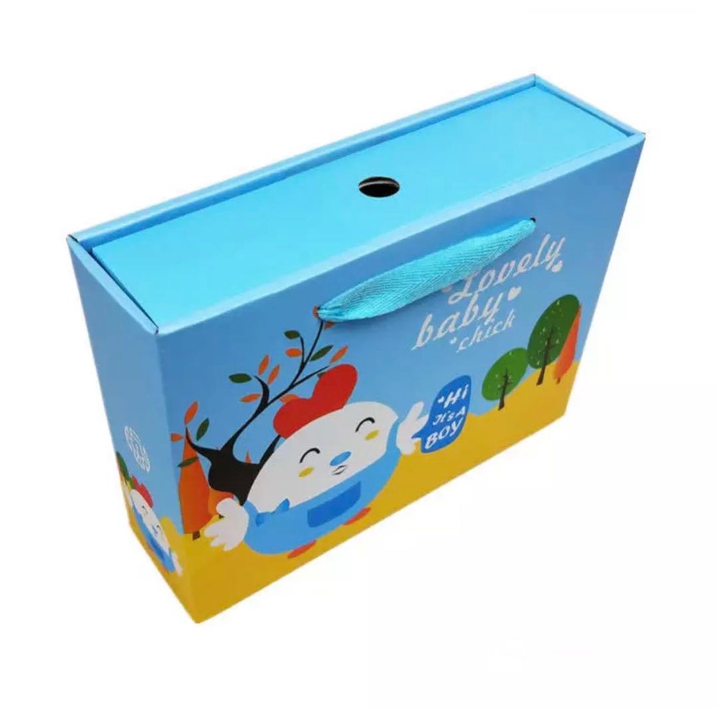 YBSS Kotak Hadiah Bayi Baru Lahir Gift Box Bayi Gift Box Natal Hadiah Ulangtahun 5010-Baby Chick Blue