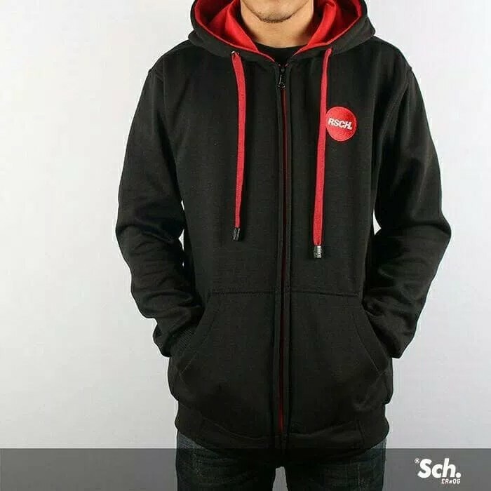 Terlaris ! Jaket Distro Pria Zipper Hoodie RSCH Premium Murah