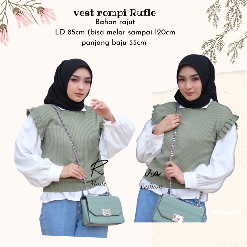 ROMPI RAJUT REMPEL |  ROMPI RAJUT RUFLE | VEST ROMPI RAJUT | OUTHER ROMPI | VEST RAJUT | BAJU RAJUT