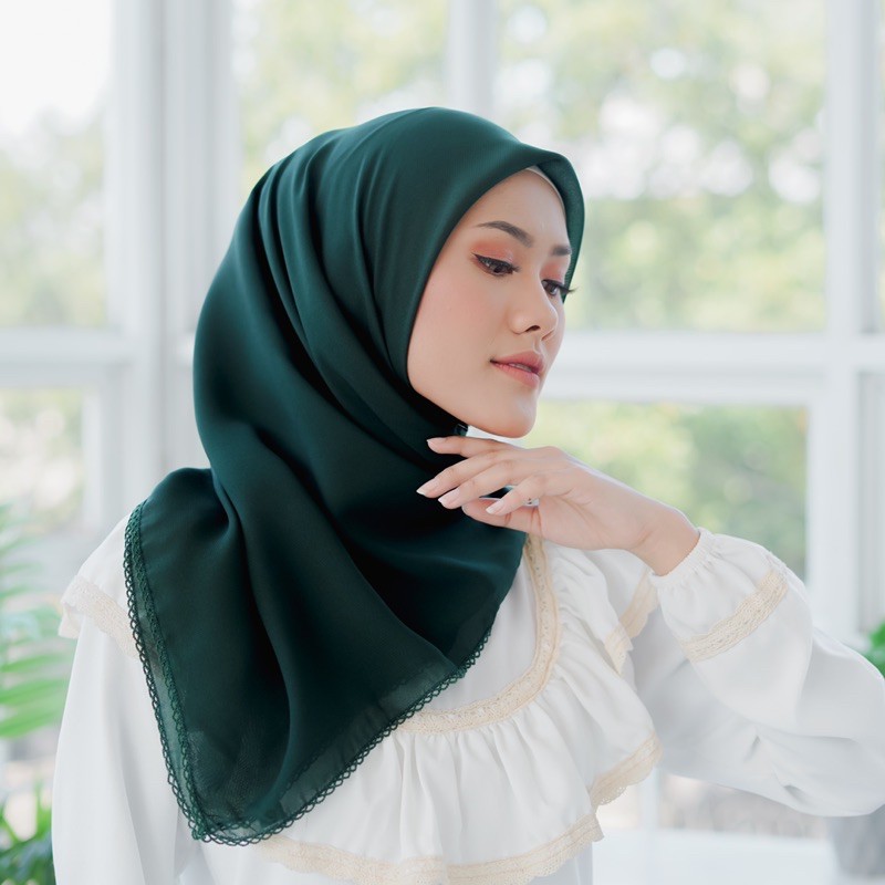 Koyu Hijab Segiempat Potton Lace Best Seller Part 1