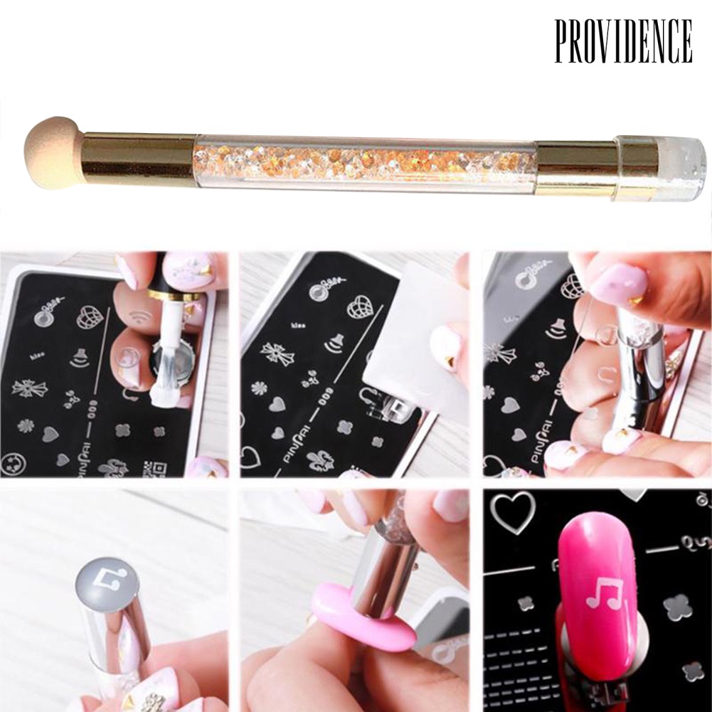 Providence 3Pcs Nail Art Template Plate Scraper Dual Head Smudge Drawing Printing Pen Set