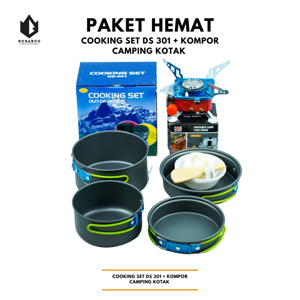 Paket Hemat Cooking Set DS 301 + Kompor Kotak kovar - Paket Nesting Set