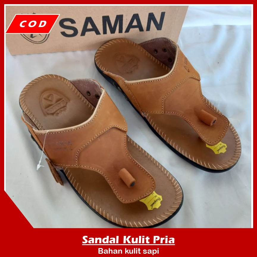 Saman Sandal Pria Kulit Saman JBT Original Pria Jepit