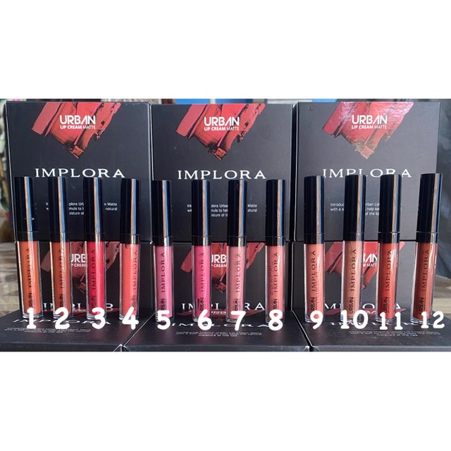 (1KG MUAT 50PCS) IMPLORA Urban Lip Cream Matte Original BPOM - Lipcream LIP MATTE LIPSTIK