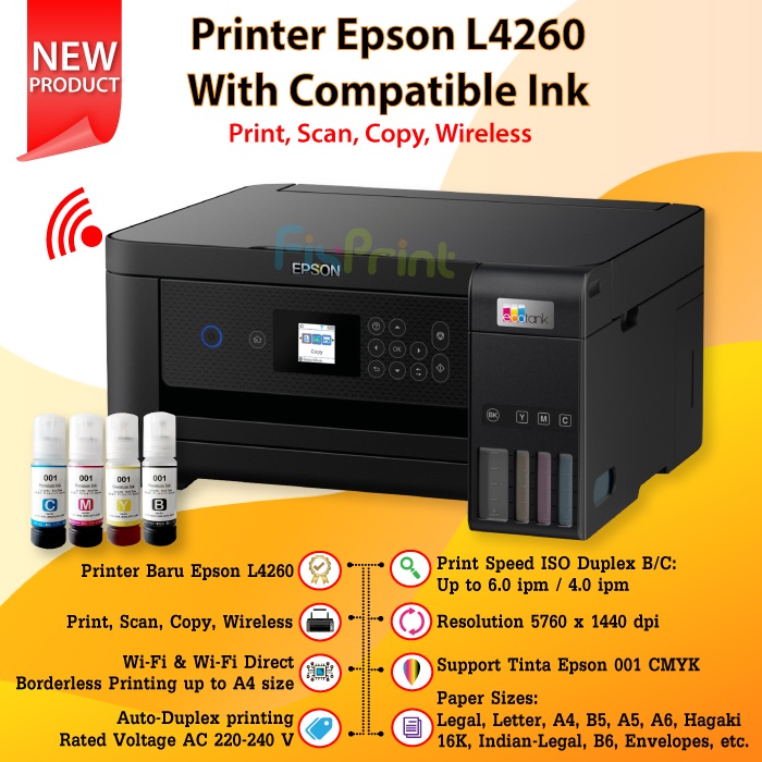 Printer Epson EcoTank L4260 A4 Wi-Fi Duplex Ink Tank Wireless