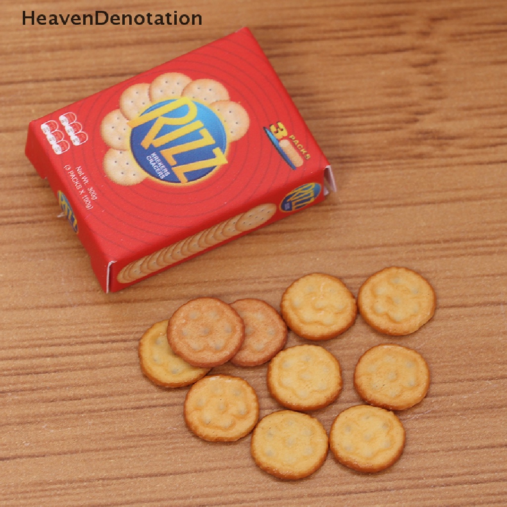 (Heavendenotation) Miniatur Cookies Skala 1: 6 Dengan Kotak Untuk Rumah Boneka