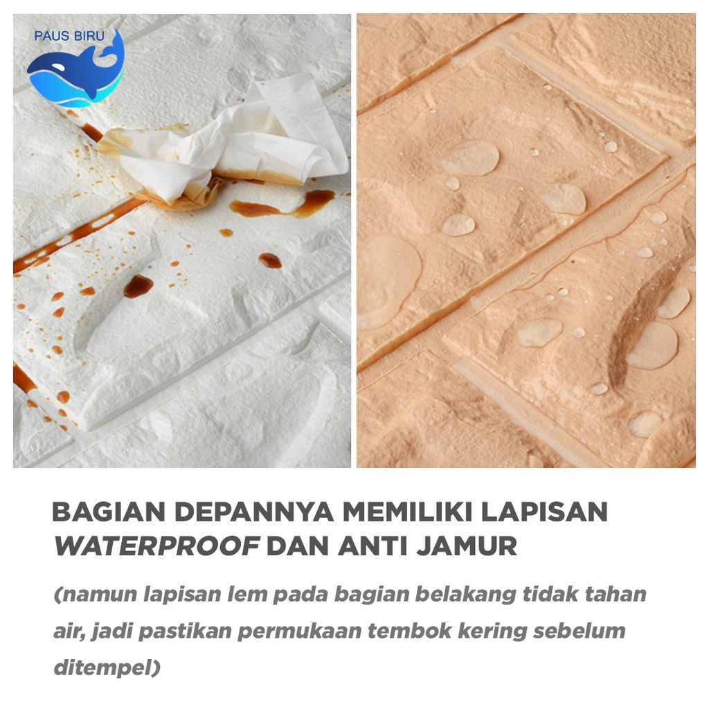 Wallpaper Dinding 3D bata / wallpaper 3D Foam 77x70cm Tebal 4mm High Quality | 4 mm Wallfoam | Bata-3