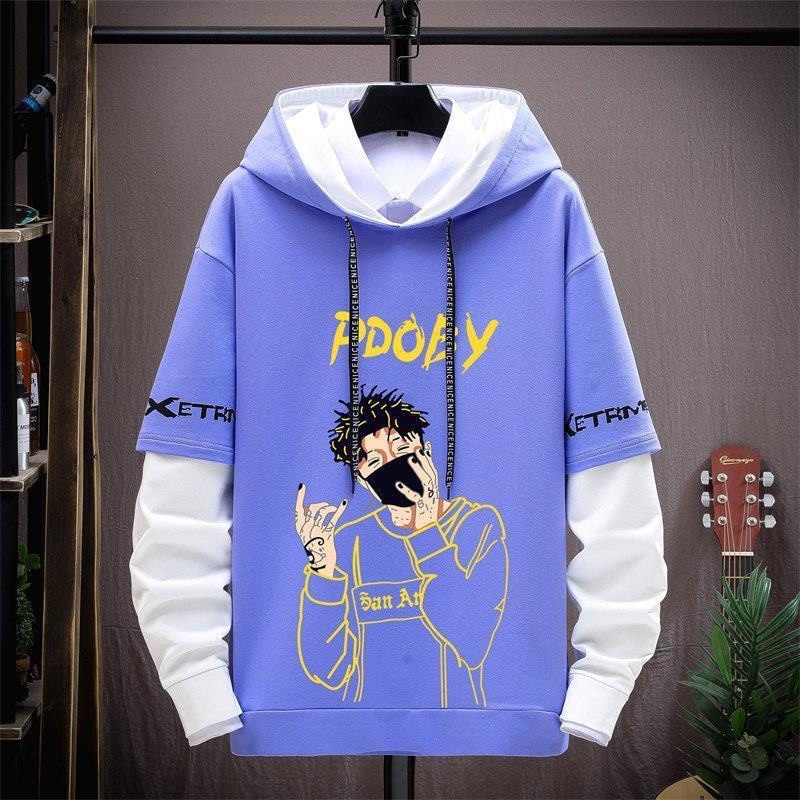 SWEATER HOODIE PRIA LENGAN PANJANG KOMBINASI HOOD PDOBY DISTRO COWOK PREMIUM