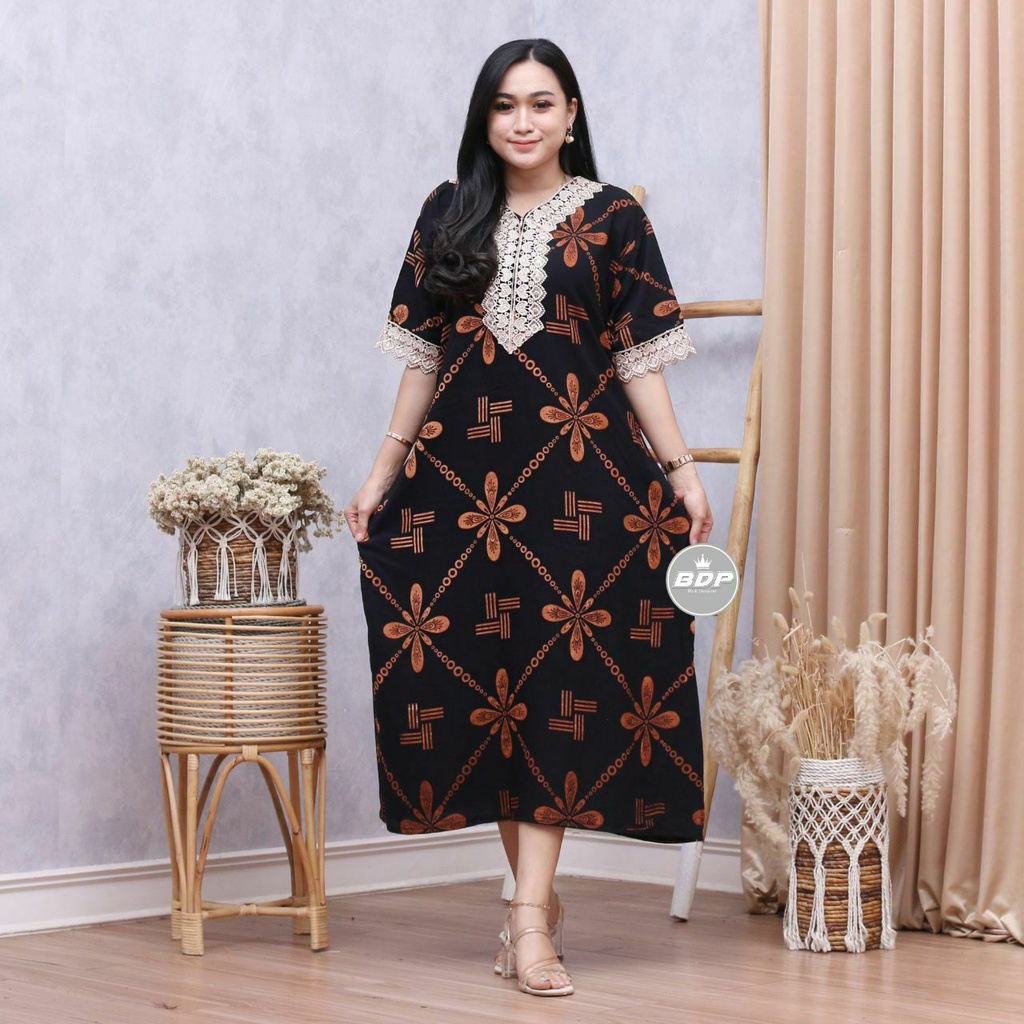 Temukan DASTER ARAB ZEEMA | RAYON SUPER GRADE A | RESLETING DEPAN BUSUI | RENDA MILO-Intana hitam