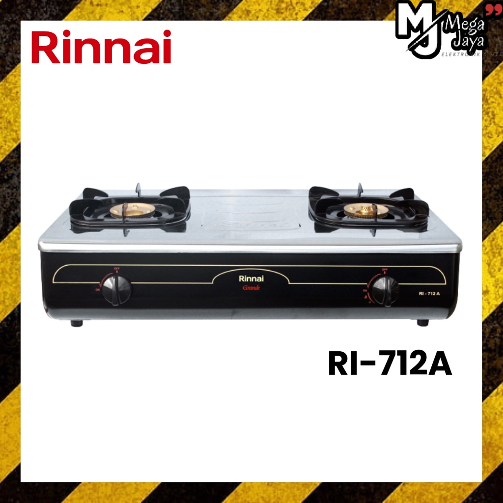 KOMPOR RINNAI RI-712A / RINNAI 712A / KOMPOR RINNAI 2 TUNGKU / STAINLESS STEEL