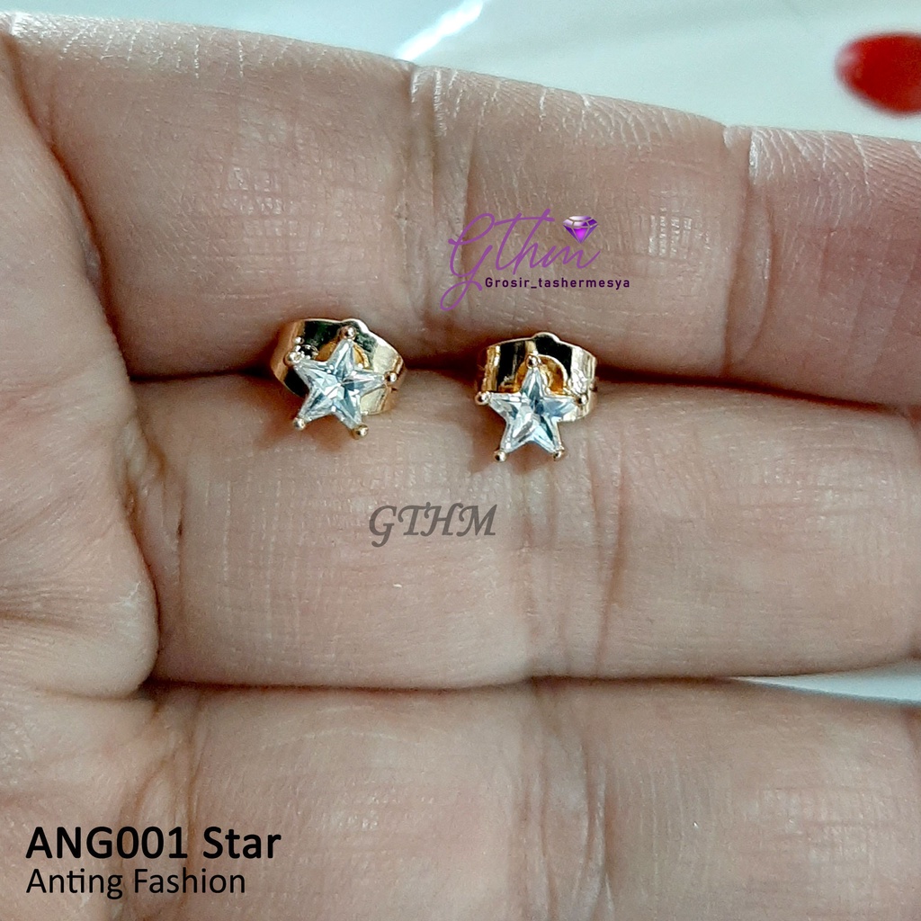 Anting Bintang Stud Solitaire Anti Karat Perhiasan Import Kualitas Premium ANG001