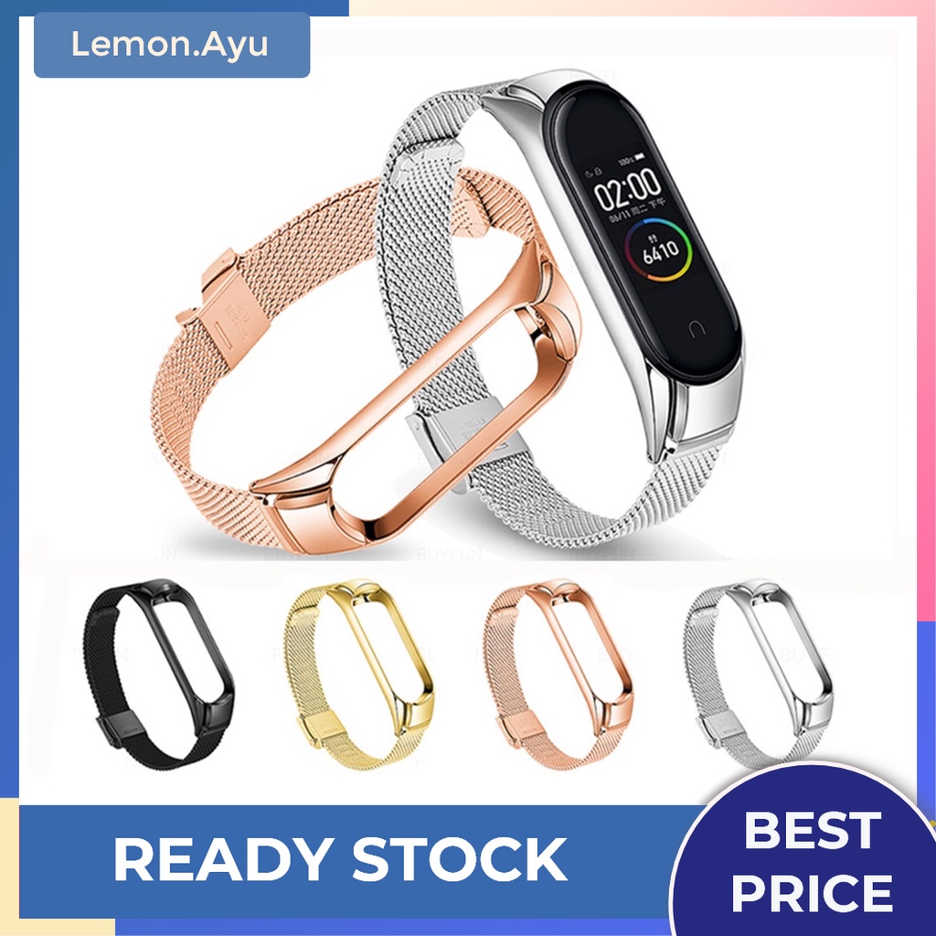 Strap Metal Stainless Xiaomi Band 3 4 5 6 Milanese Loop