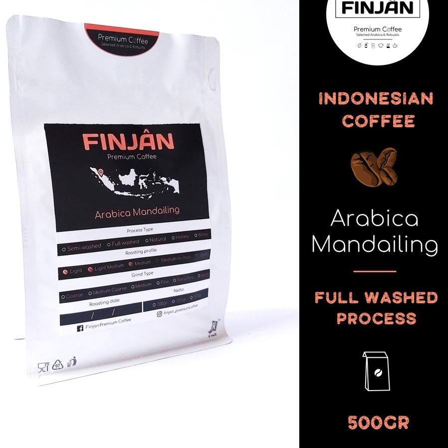 

Paling Laris ♞ Kopi Arabika Mandailing | Full wash Process 200g-500g | Finjan Premiun Coffee!