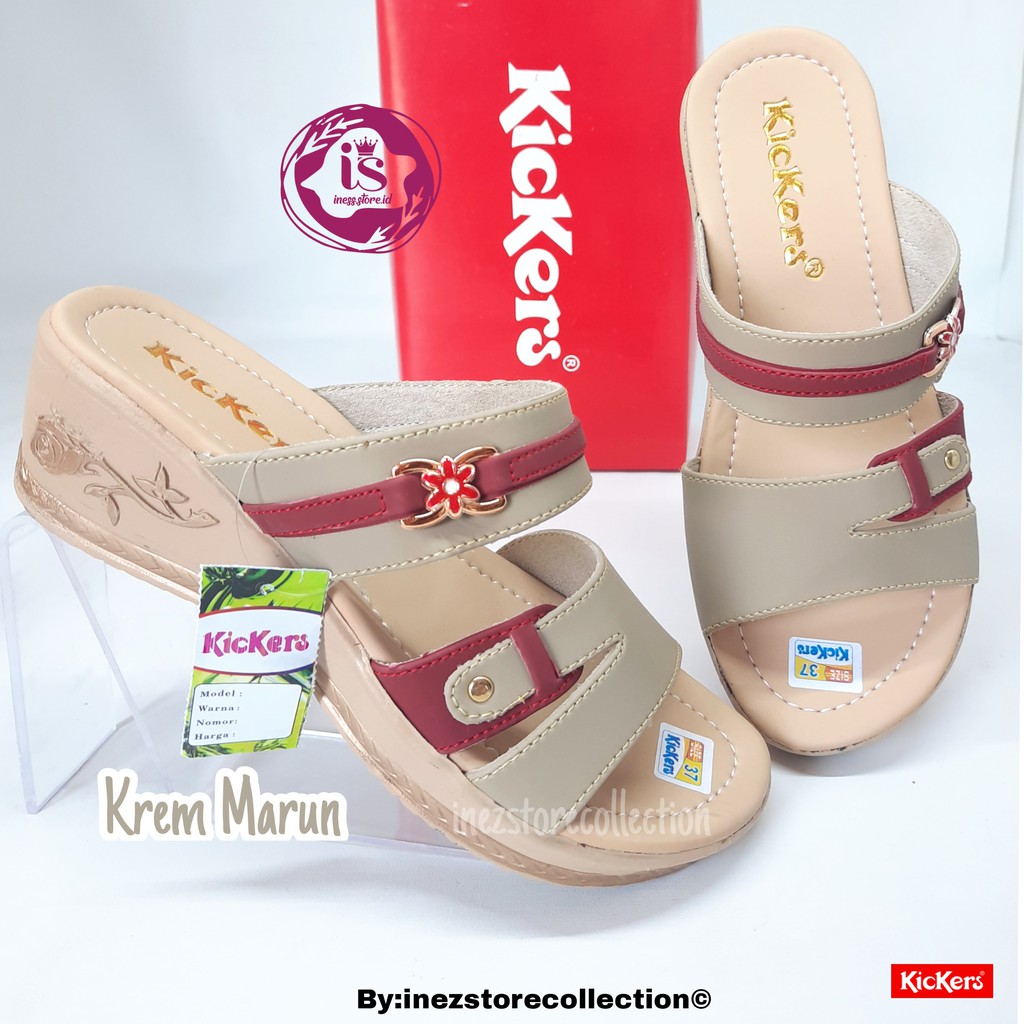 WEDGES SANDAL WANITA KICKERS TERBARU KODE SLP16 MURAH GROSIR