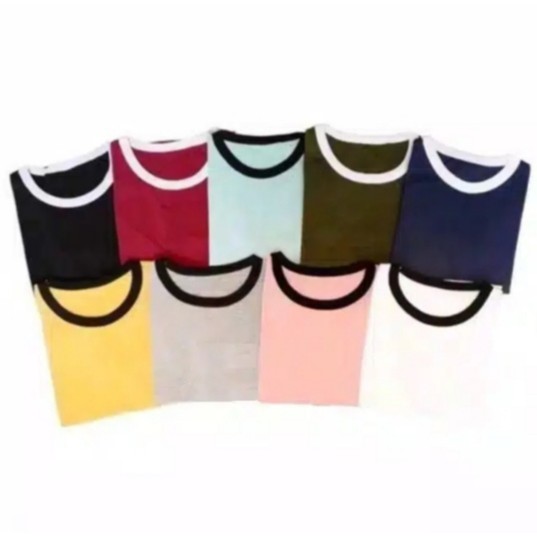 Ringertee / RINGER TEE POLOS / T-Shirt / Atasan wanita /Kaos Polos