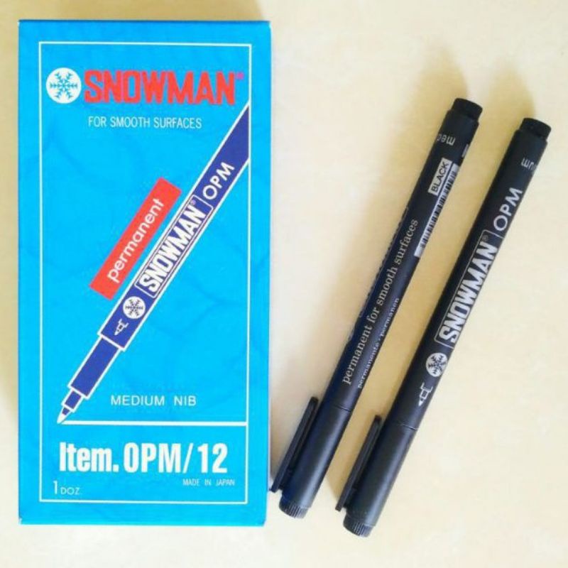 

Spidol Permanen OPM/12 OHP Medium Nib Snowman Tinta Hitam Per Pcs
