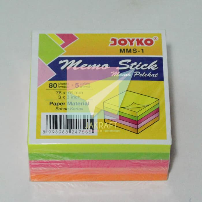 

Kertas Memo Pelekat Tempel 3M Post It Joyko Memo Stick MMS-1