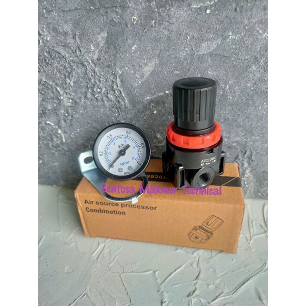 1/4&quot; Air Regulator Pengatur Tekanan Angin Kompresor Tabung Snow Wash