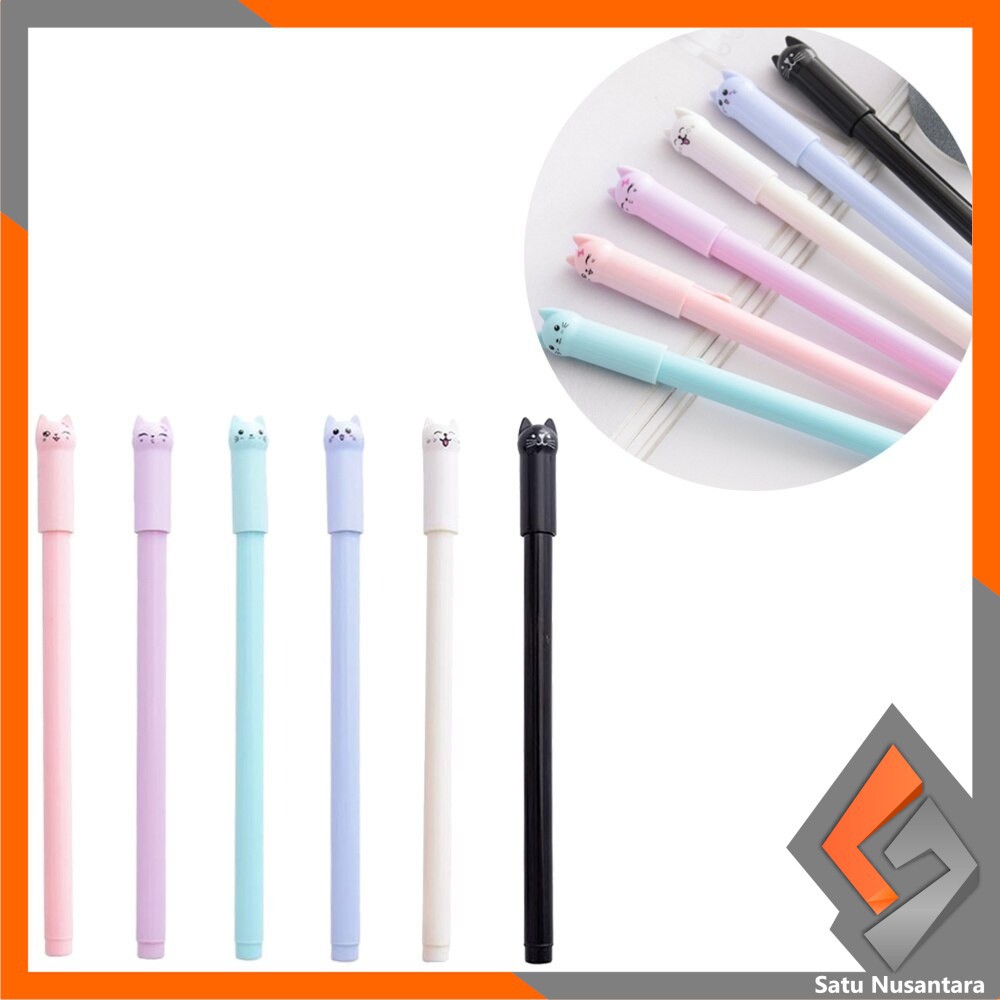 

SN-A14 Pulpen Gel Karakter Kartun Kucing Pena Unik Bolpen Motif Kucing Stationary Alat Tulis Murah