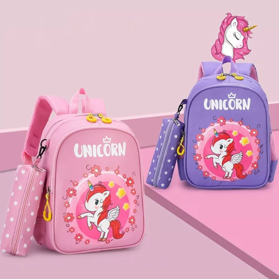 BDKR_TAS - [GRATIS ONGKIR COD] Tas ransel backpack karakter Unicorn/Batman ransel anak Sekolah Paud Tk SD perempuan/Laki laki Import