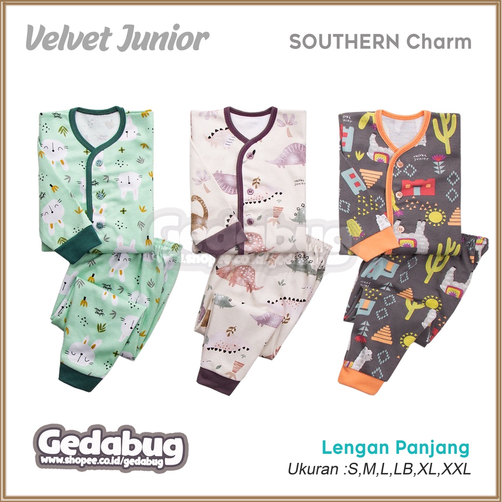 Setelan Velvet Junior Kancing PANJANG | SAVANNA Soul - SOUTHERN Charm | Motif Terbaru GEDABUG