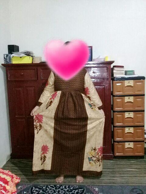 Gamis Batik Sogan Kembang Warna Jumbo Mataram Primisima (ada Hem-nya)