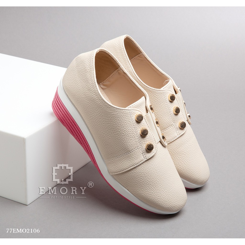 IMPORT Original EMORY Yalera 77EMO-2106BL Wedges Shoes Sepatu Murah Wanita Cewek Batam Hitam Apricot